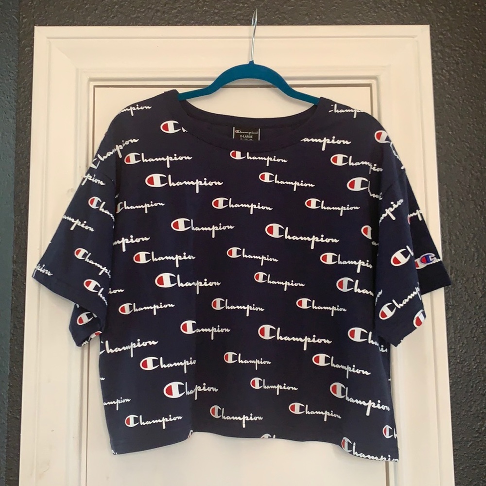 Champion logo crop tshirt